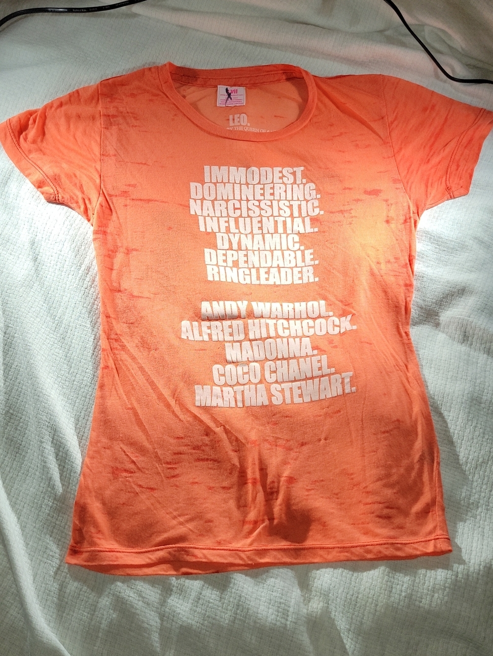 Victoria's Secret Pink Orange Embellished Leo T-shirt XS Mint Condition